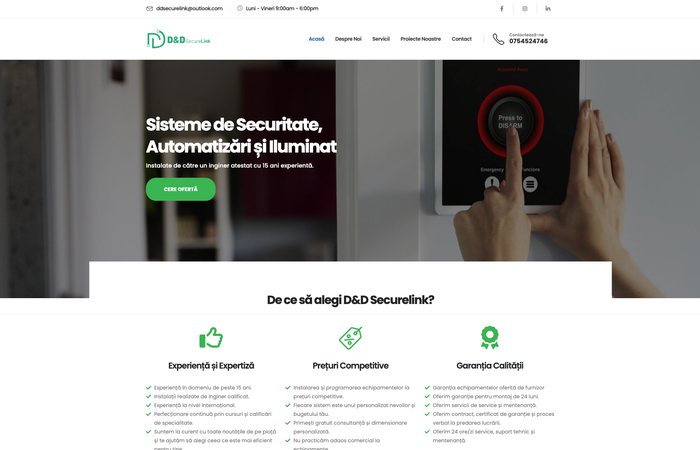 Creare site web ddsecurelink.ro